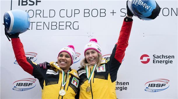 Nach dem Monobob- hat Laura Nolte auch das Zweierbob-Rennen gewonnen.