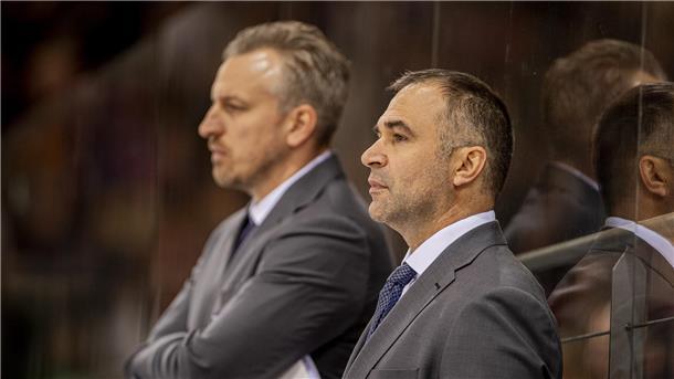 Tolle Aufholjagd der Pinguins wird nicht mit einem Sieg belohnt Nach der Entlassung von Toni Söderholm haben Max Kaltenhauser (links) und Pierre Allard vorläufig das Sagen beim EHC Red Bull München.