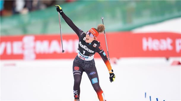 Nordische Kombination: Armbruster holt Premierensieg Nathalie Armbruster holt den ersten Sieg einer Deutschen in der Nordischen Kombination.