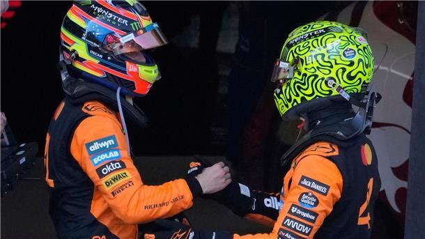 Pressestimmen zu Verstappen-Aus: Party in Orange ist vorbei Nicht zu schlagen: Das McLaren-Duo.