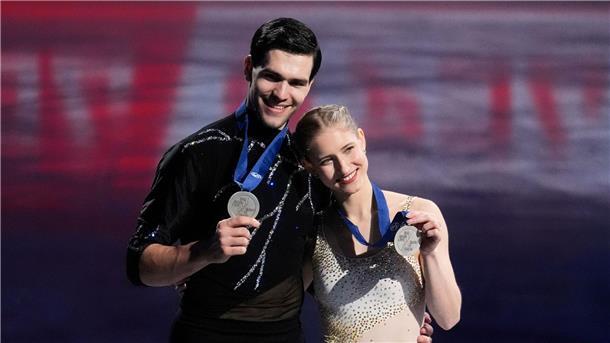 Fast ein Weltmeister-Paar Nikita Wolodin und Minerva Hase haben Silber gewonnen.