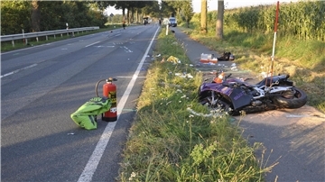 Das Foto zeigt das am Unfall beteiligte Motorrad.  