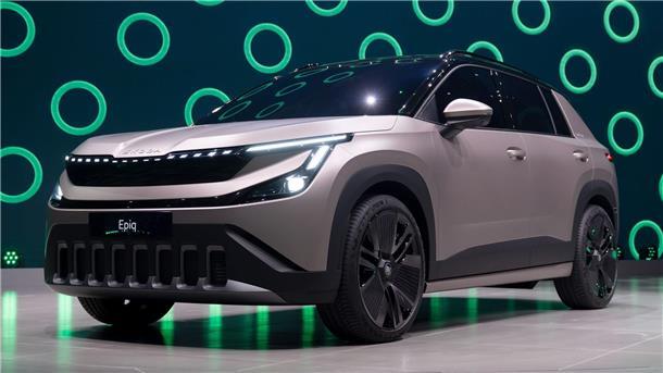 Vier neue E-Autos von VW – Marktstart ab 25.000 Euro geplant Nur als Studie gezeigt wird der SUV Skoda Epiq.