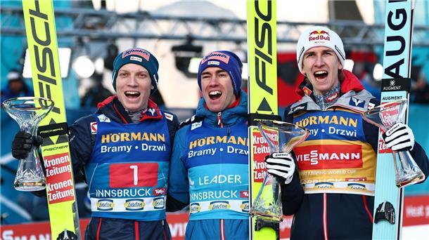 Österreichs Top-Skispringer am Bergisel.