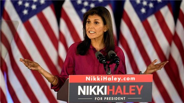 US-Wahlkampf: Weitere TV-Debatte der Republikaner abgesagt Ohne Trump kommt auch sie nicht mehr zu TV-Duellen: Präsidentschaftsbewerberin Nikki Haley.