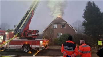 Brennendes Haus in Oxstedt im Landkreis Cuxhaven