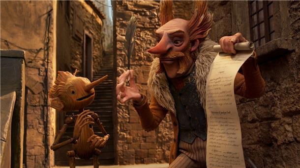 Guillermo del Toros „Pinocchio“: Ein Stop-Motion-Meisterwerk Pinocchio und Count Volpe in einer Szene aus „Pinocchio“. Der Stop-Motion-Film des mexikanischen Erfolgsregisseurs del Toro ist auf der Streamingplattform Netflix zu sehen.