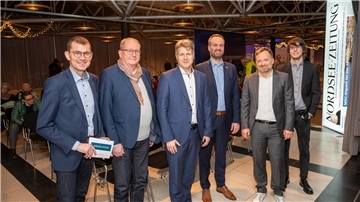Podiumsdiskussion zur Zukunft der Stadthalle mit (von links) Christoph Linne, Thorsten Raschen, Piet Rothe, Nils Ruttmann, Martin Steitz und Jan Banaschewski.