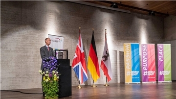 Prinz Edward bei der Verleihung der „Duke of Edinburgh’s International Awards“ in der James-Simon-Galerie.