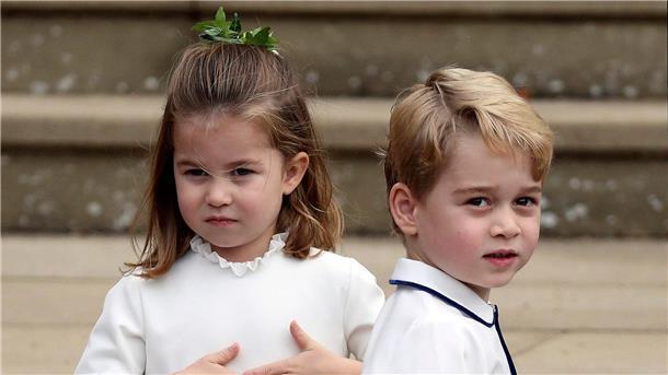 Der britische Prinz George wird zehn Prinzessin Charlotte und Prinz George 2018 am Schloss Windsor.