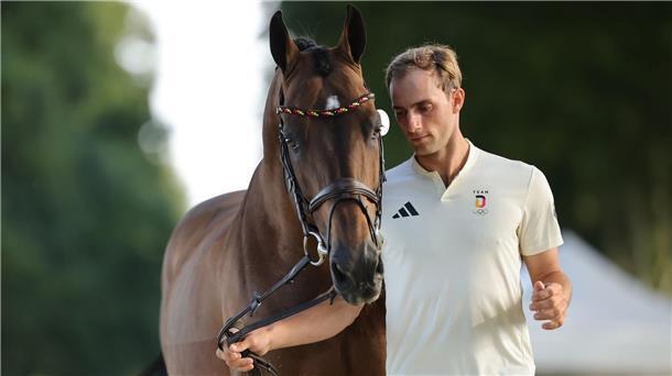 Deutsche Springpferde bestehen Gesundheitstest Richard Vogels Pferd United Touch besteht die tiermedizinische Untersuchng