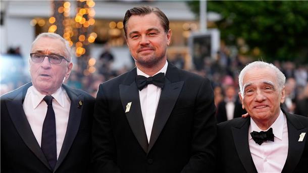 Von „Taxi Driver“ bis „The Irishman“: Robert De Niro wird 80 Robert De Niro (l-r), Leonardo DiCaprio und Martin Scorsese stellen „Killers of the Flower Moon“ bei den Filmfestspielen in Cannes vor.
