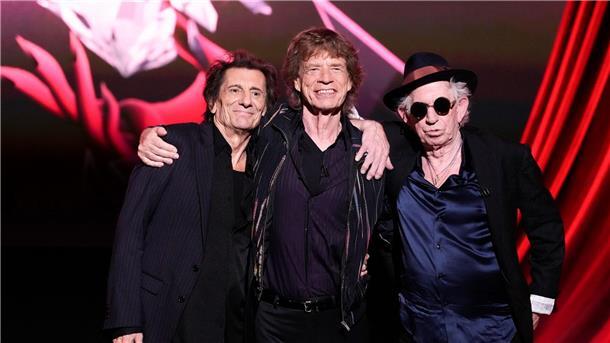Ronnie Wood (l-r), Mick Jagger und Keith Richards in London.