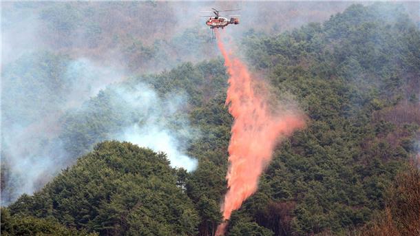 Brände in Ostasien - mindestens 24 Tote in Südkorea Rund 5000 Einsatzkräfte und mehr als 140 Hubschrauber kämpfen gegen die Flammen.