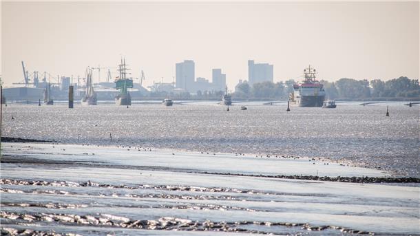 Live-Blog Weser-Parade: Lauter schöne Schiffe vor Bremerhaven Schlick vor Sandstedt.