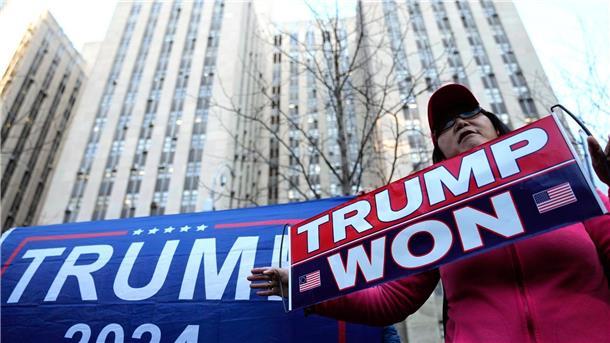 Republikaner nehmen möglichen Trump-Ankläger ins Visier Schon am Montag haben sich erste Pro-Trump-Demonstranten vor dem New Yorker Strafgericht eingefunden.