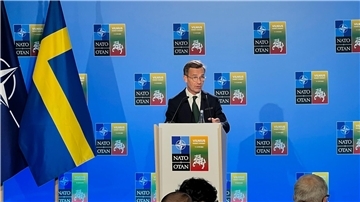 Schwedens Ministerpräsident Ulf Kristersson vor dem Nato-Gipfel in Vilnius.