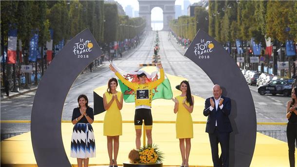 Abschied in der Heimat: Ex-Tour-Sieger Thomas steigt vom Rad Sein größter Erfolg: Geraint Thomas gewann 2018 die Tour de France. (Archivbild)