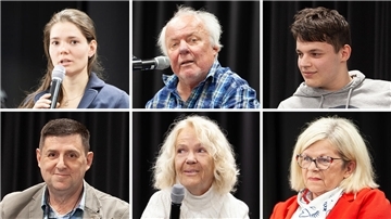 Haben zum Thema Inklusion viel zu erzählen: Sina Wiedemeier (von oben links im Uhrzeigersinn), Karl-Wilhelm Hinsch, Noah Hamann, Ina Dinkeldein, Bianca Vogel-Schmidt und Marco Hamann.