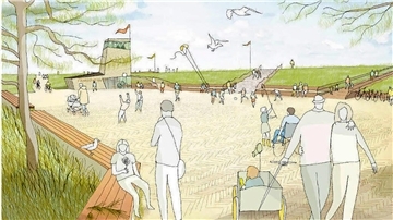 So könnte der neue „Wernerwaldplatz“ am Ende der Wernerwaldstraße aussehen. Dort wollen die Planer auch eine neue Strandstation errichten.