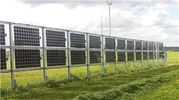 Solarzellen auf einer Wiese