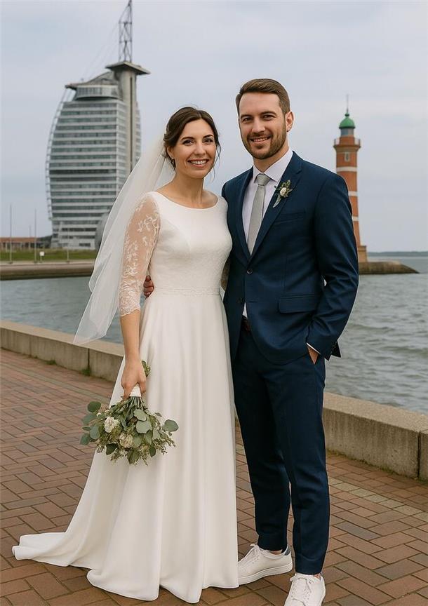 Bremerhaven in Bildern: So sieht ChatGPT die Stadt So könnte eine Traumhochzeit in Bremerhaven aussehen.