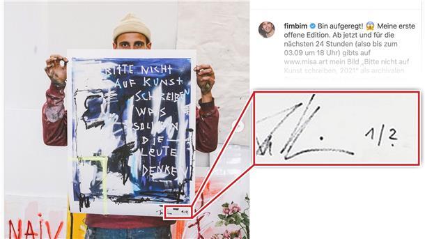 1,3 Millionen in 24 Stunden: Kliemann macht mit Kunstdruck Kasse Ein Fünstler mit seinem Kunstdruck.