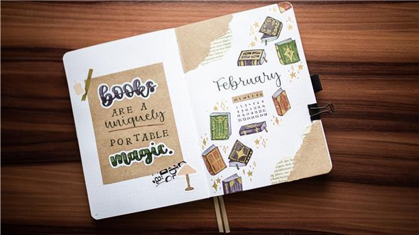 Bullet Journal: So schön kann ein Notizbuch sein So schön gestaltet Fanny Schröder ihre monatlichen Aufschlagseiten und setzt dabei immer wieder neue Themen kreativ um.