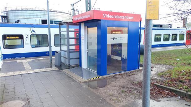 So sieht das neue Videoreisezentrum am Bahnhof Nordenham aus.
