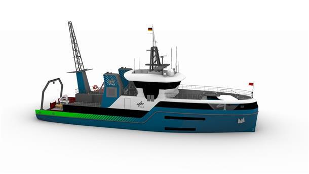 Lloyd Werft Bremerhaven zieht 36-Millionen-Auftrag an Land Visualisierung des neuen Forschungsschiffs
