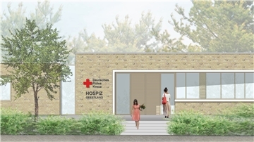 So soll der Eingangsbereich des DRK-Hospizes Geestland am Spadener Weg in Debstedt einmal aussehen.