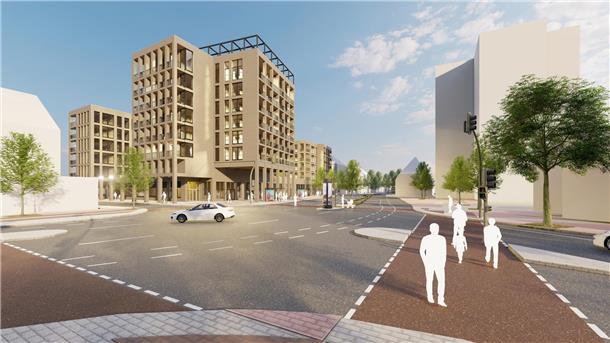 Neue Mitte Wulsdorf: Änderung bei Parkplätzen sorgt für Fragezeichen So soll die neue "Wulsdorfer Mitte" aussehen. Die Fertigstellung ist für Ende 2027/Anfang 2028 geplant. Visualisierung: Büro JPS - Joost Philipps Tepe - Architekten & Ingenieure