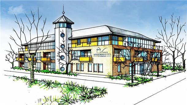Skizze eines neuen Hotels