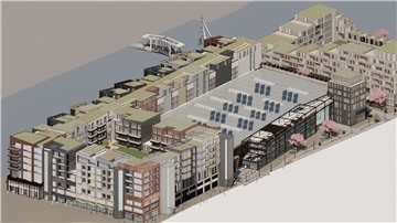 So sollen die Bauabschnitte 1 + 2 des künftigen Werftquartiers aussehen. Rund 40 Millionen Euro will die Seebeck Werftquartier GmbH in den nächsten drei Jahren in Neu- und Umbauten investieren.