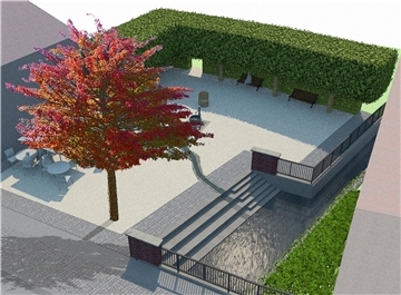 Hermesplatz mit Rhalandsbach in Zeven