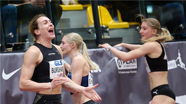 Mihambo und Ogunleye machen Hoffnung auf goldene Hallen-EM Sprinterin Alexandra Burghardt (l) überraschte mit einer Top-Zeit über die 60 Meter.