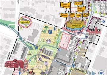 Stadthaus mit Bücherei und Indoor-Spielmöglichkeiten, Jahnplatz mit Ladestationen für E-Autos und Marktplatz mit viel Grün und Spielgeräten: Diese und viele weitere Ideen gibt es für die Innenstadt.