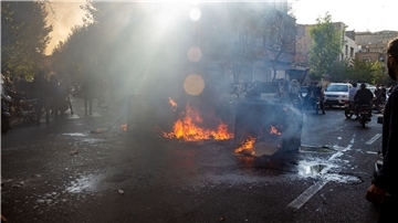 Straßenszene bei Protesten Ende Oktober in der iranischen Hauptstadt.