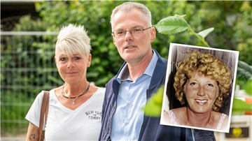 Susanne König und Frank Barnkow sind noch einmal zum Tatort des seit 32 Jahren unaufgeklärten Verbrechens gekommen: der zweite Parkplatz von rechts am Bürgerpark-Krankenhaus in Bremerhaven. Sie verlangen erneut, den ungeklärten Mord an ihrer Mutter Bärbel Barnkow (kleines Bild) zu untersuchen.
