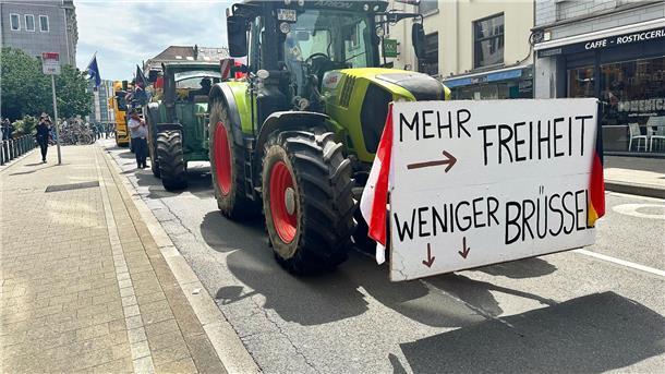 Bauern demonstrieren vor Europawahl in Brüssel Tausende Landwirte protestierten gegen die Agrarpolitik der Europäischen Union.