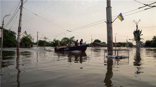Krieg gegen die Ukraine: So ist die Lage Teile von Cherson stehen unter Wasser.