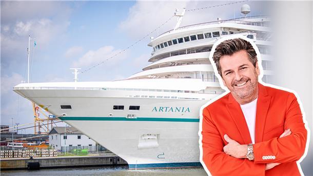 Sänger Thomas Anders vor der "Artania"