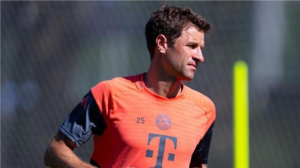 Thomas Müller trainierte am Dienstag beim FC Bayern. (Archivbild)