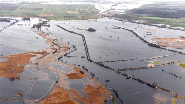 Tief „Zoltan“ sorgte im Dezember 2024 für eine Überflutung des Polder Bramel. 