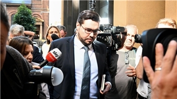 Umringt von Medienvertretern: Bruce Lehrmann.