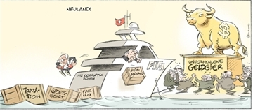 Karikatur zur WM-Vergabe an Katar