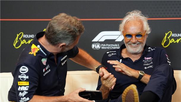 Die Flavio-Briatore-Show: Langeweile war gestern Unverkennbar, Christian Horner und Flavio Briatore (r) hatten ihren Spaß.