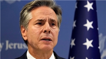 US-Außenminister Antony Blinken spricht in Tel Aviv nach einem Treffen mit dem israelischen Ministerpräsidenten Netanjahu.