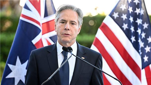 US-Außenminister verteidigt Strafverfolgung gegen Assange US-Außenminister Antony Blinken während einer Pressekonferenz nach den AUSMIN-Gesprächen im Government House in Brisbane.