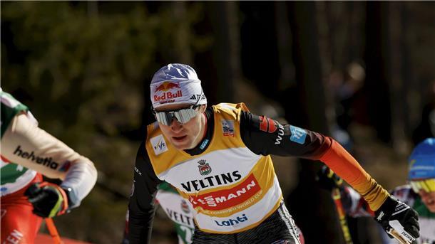 In Gelb ohne Glanz: Geiger feiert Gesamtweltcup-Titel Vinzenz Geiger überzeugt nur in der Loipe.